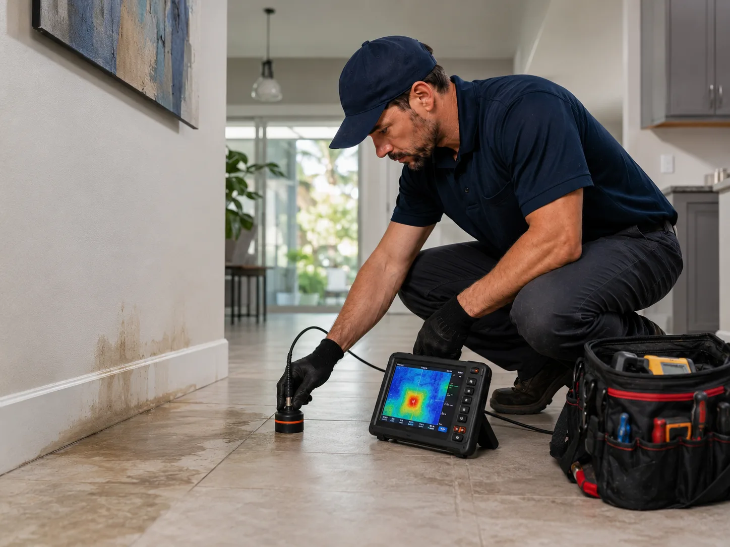 Hidden water leak detection signs behind walls floors and ceilings